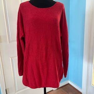 Michael Kors Red Sweater Womens X Large Red Long Sleeve Knit Back Zip Tunic